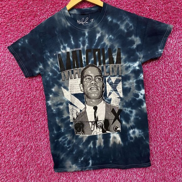 Malcolm X By Any Means Necessary Tie Dye T-Shirt Small - Picture 3 of 4